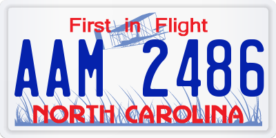NC license plate AAM2486