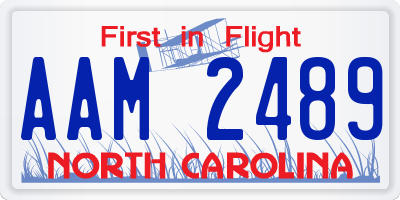 NC license plate AAM2489