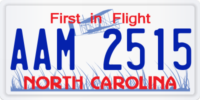 NC license plate AAM2515
