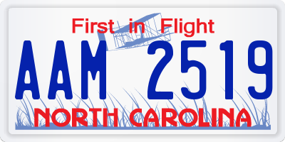 NC license plate AAM2519