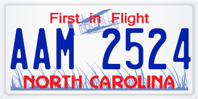 NC license plate AAM2524