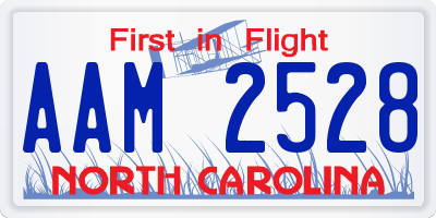 NC license plate AAM2528