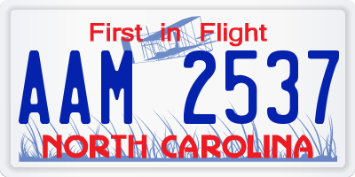 NC license plate AAM2537