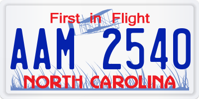 NC license plate AAM2540