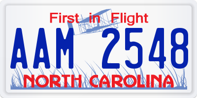 NC license plate AAM2548