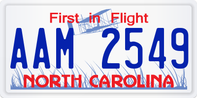 NC license plate AAM2549