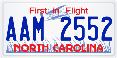 NC license plate AAM2552