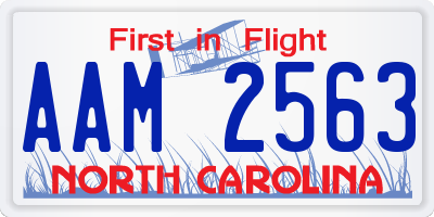 NC license plate AAM2563