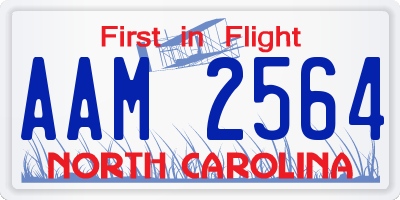 NC license plate AAM2564