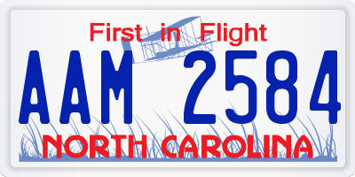 NC license plate AAM2584