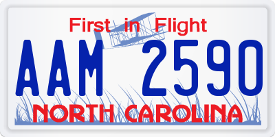 NC license plate AAM2590