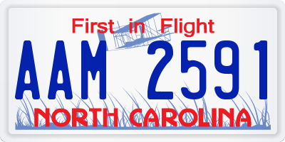 NC license plate AAM2591