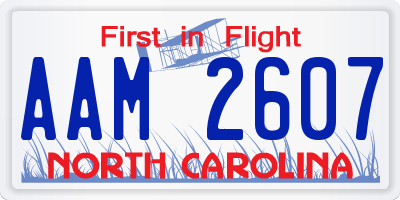 NC license plate AAM2607