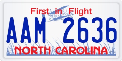 NC license plate AAM2636