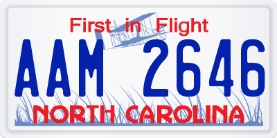 NC license plate AAM2646