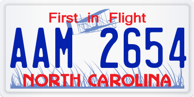 NC license plate AAM2654