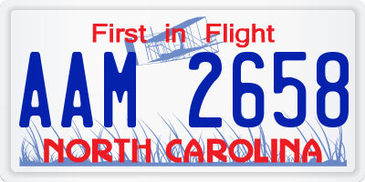 NC license plate AAM2658