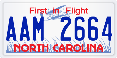 NC license plate AAM2664