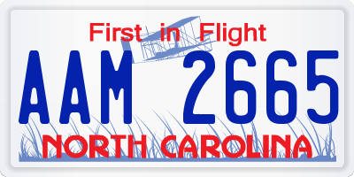 NC license plate AAM2665