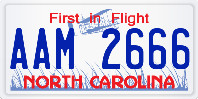 NC license plate AAM2666