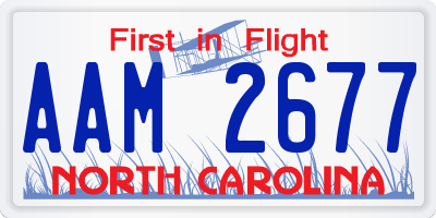 NC license plate AAM2677
