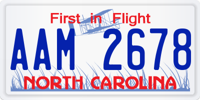 NC license plate AAM2678