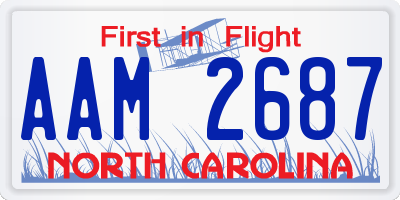 NC license plate AAM2687