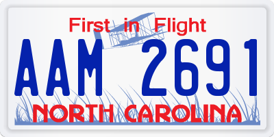 NC license plate AAM2691