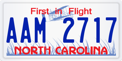 NC license plate AAM2717
