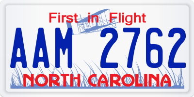 NC license plate AAM2762