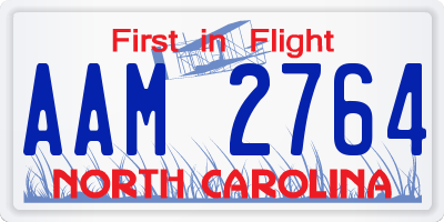 NC license plate AAM2764