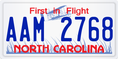 NC license plate AAM2768