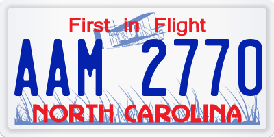 NC license plate AAM2770