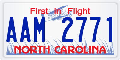 NC license plate AAM2771