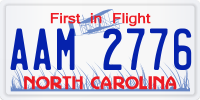NC license plate AAM2776