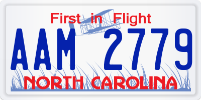 NC license plate AAM2779