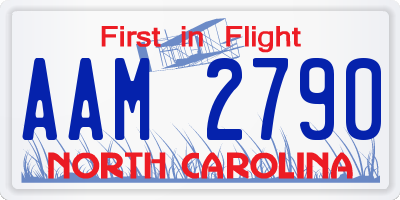 NC license plate AAM2790