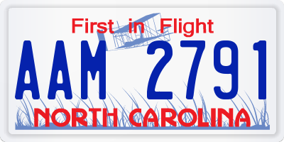 NC license plate AAM2791