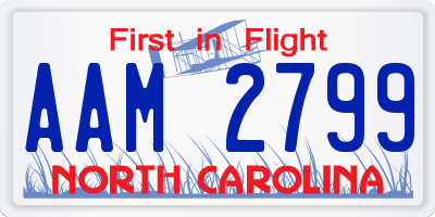NC license plate AAM2799