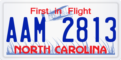 NC license plate AAM2813