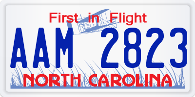 NC license plate AAM2823