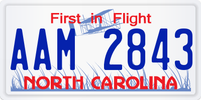 NC license plate AAM2843