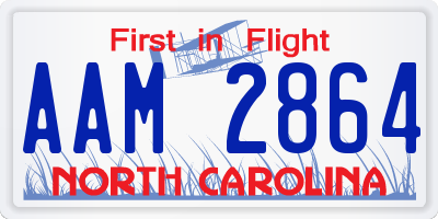 NC license plate AAM2864