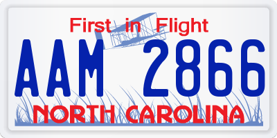 NC license plate AAM2866