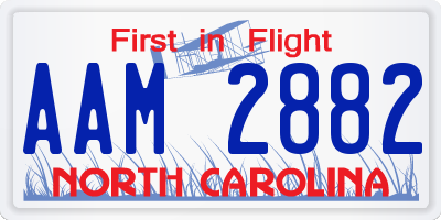 NC license plate AAM2882