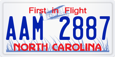 NC license plate AAM2887