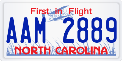 NC license plate AAM2889