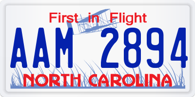 NC license plate AAM2894