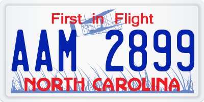 NC license plate AAM2899
