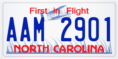 NC license plate AAM2901